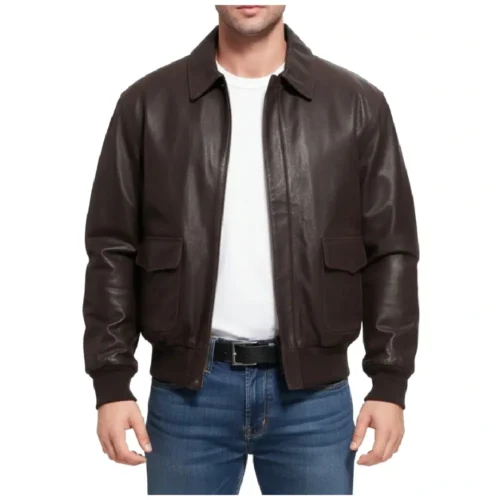 Men’s Leather Bomber Jacket