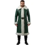 Men’s Christmas Leather Long Coat