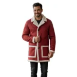 Men’s Santa Christmas Leather Long Coat