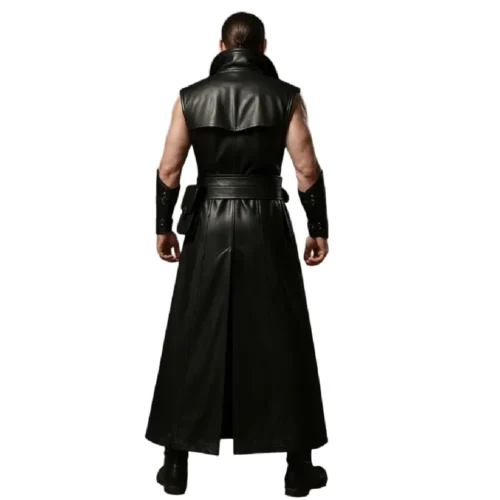 Men’s Leather Long Vest Coat