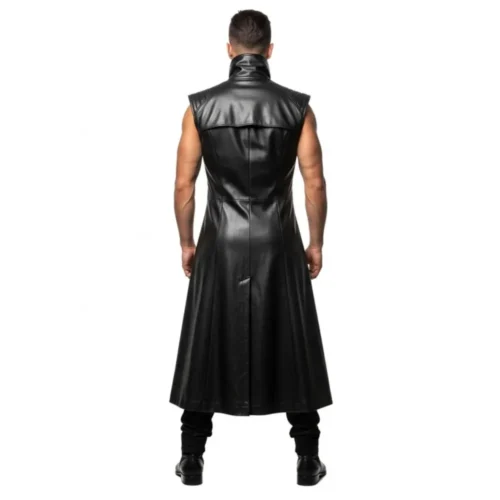 Men’s Long Leather Vest Coat