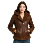 Women’s Hooded Leather Jacket