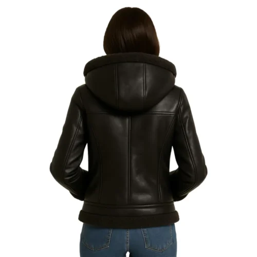 Women’s Hooded Leather Jacket