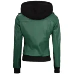 Women’s Hooded Leather Jacket