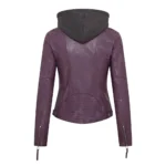 Women’s Leather Hooded Biker Jacket