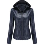 Women’s Leather Hooded Jacket