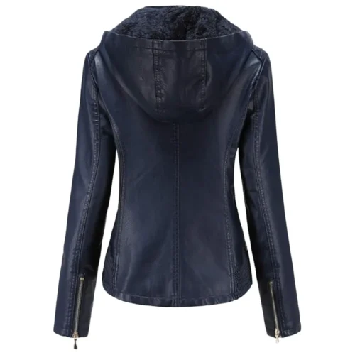 Women’s Leather Hooded Jacket