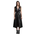 Women’s Leather Long Vest Coat