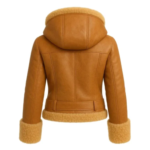 Women’s Shearling Hooded Leather Jacket