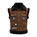 Men’s Brown Denim Vest Jacket