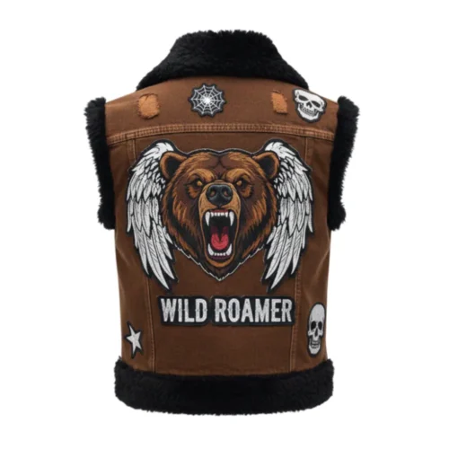 Men’s Brown Denim Vest Jacket