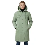 Men’s Denim Hooded Long Coat