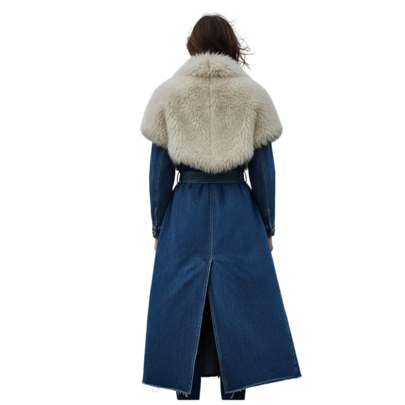 Women Denim Long Coat