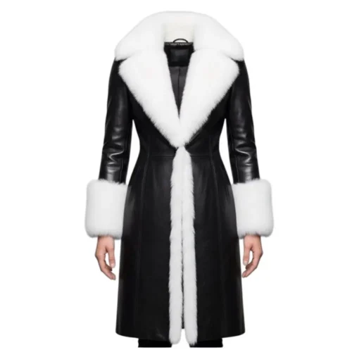 Women’s Christmas Black Leather Coat