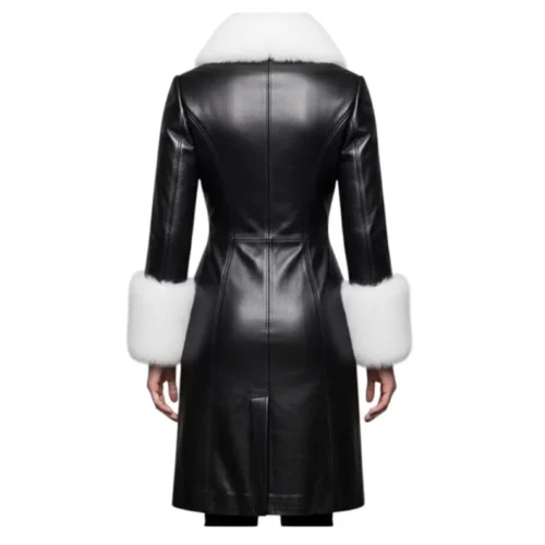 Women’s Christmas Black Leather Coat