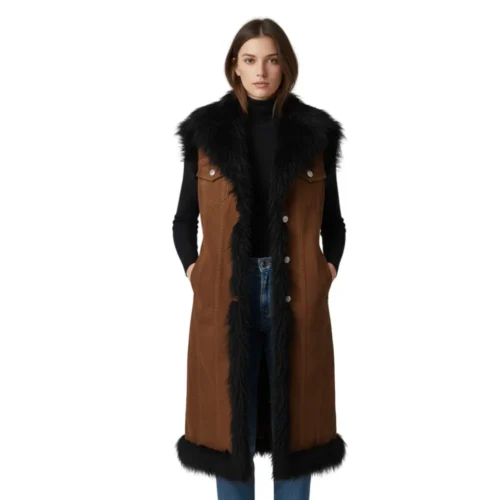 Women’s Denim Long Vest Jacket