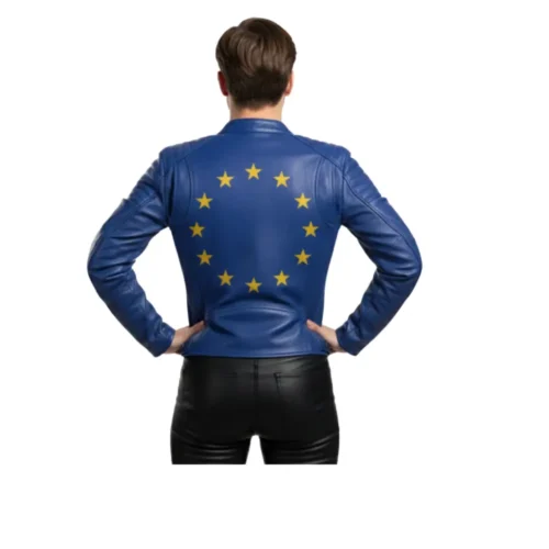 Men’s Blue Biker Leather Jacket