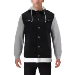 Men’s Denim Hooded Vest Jacket