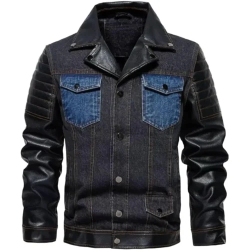 Men’s Denim Leather Jacket