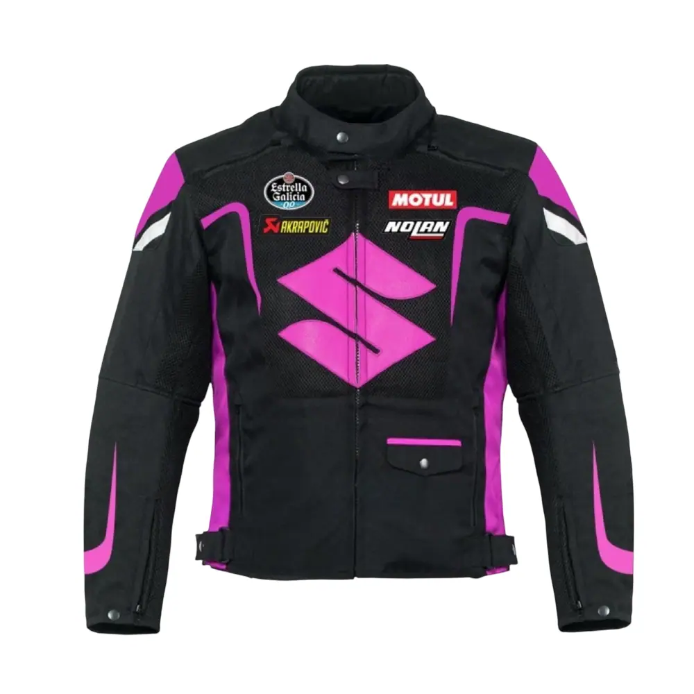 Men’s Black & Pink Motorsport Touring Armor Jacket Men’s Motorsport Jacket
