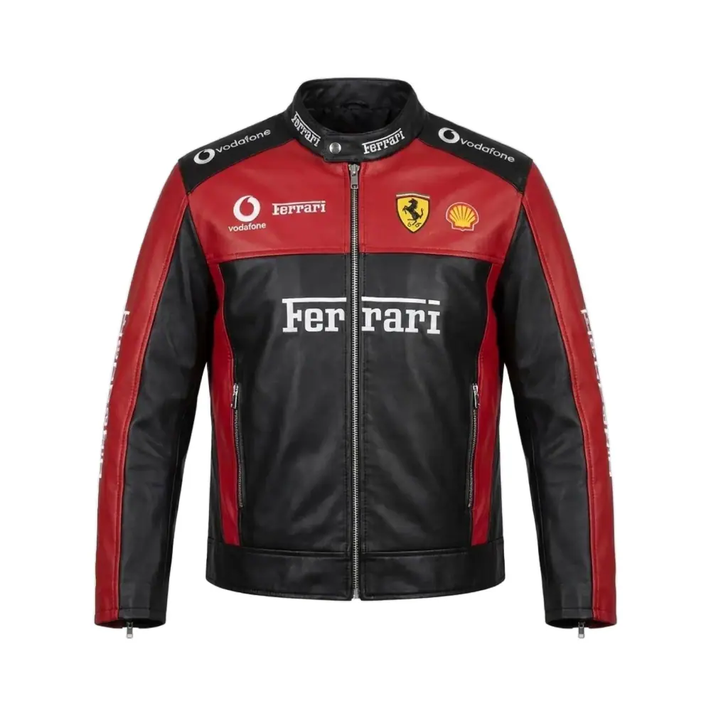 Men’s Red & Black Racing Motorsport Leather Jacket Men’s Motorsport Leather Jacket