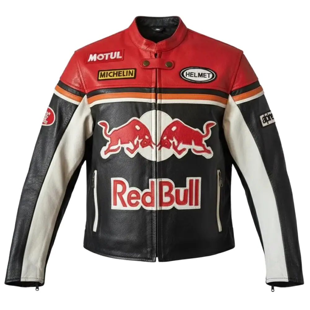 Men’s Black & Red Racing Motorsport Leather Jacket Men’s Motorsport Leather Jacket