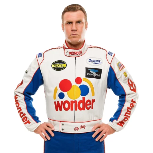 Men’s Racing-Inspired Graphic Motorsport Leather Jacket