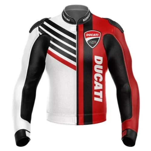 Men’s Red & Black Motorsport Leather Racing Jacket