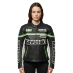 Women’s Black Leather Racing Jacket – Classic Motorsport Style