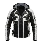 Men’s Hooded Leather Jacket