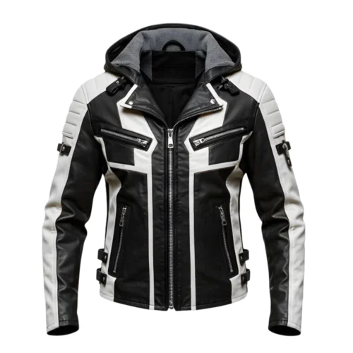 Men’s Hooded Leather Jacket