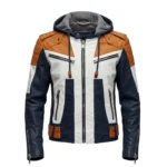 Men’s Hooded Leather Jacket