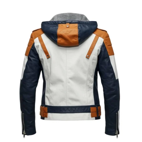 Men’s Hooded Leather Jacket