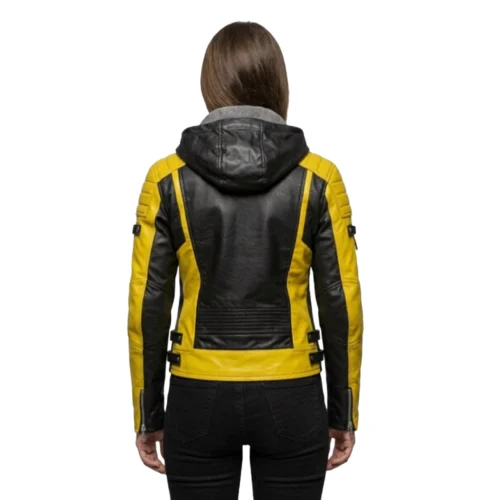 Women's Hooded Leather Jacket