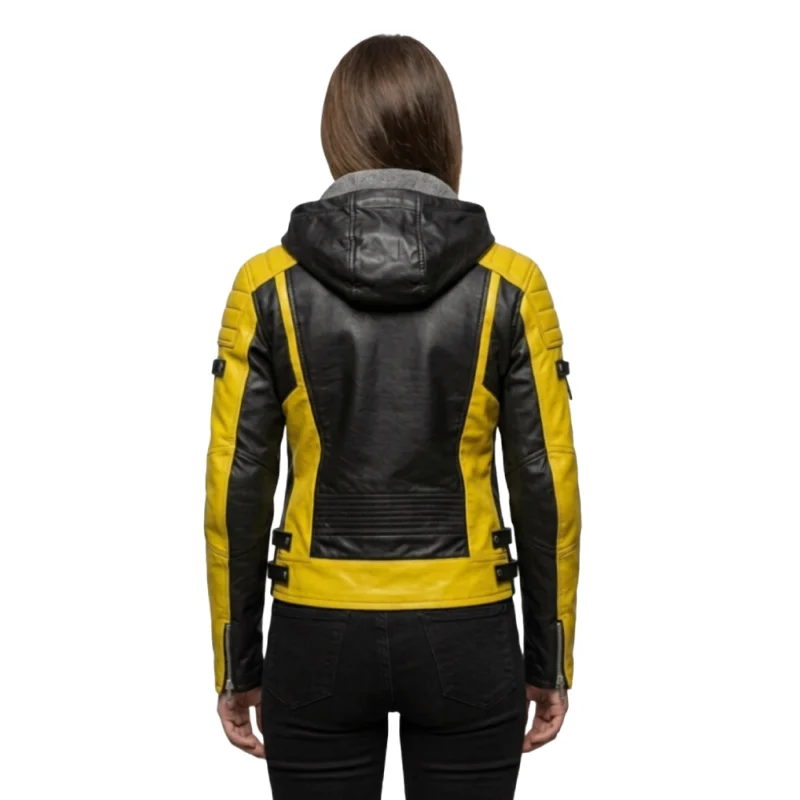 Women's Hooded Leather Jacket