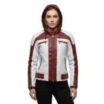 Women's Hooded Leather Jacket