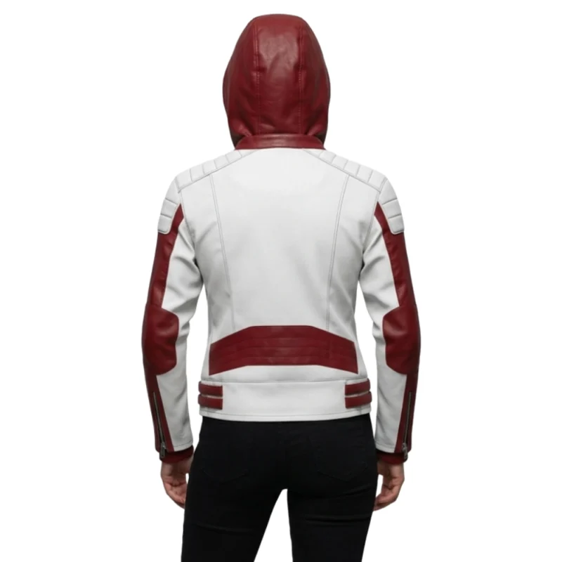 Women's Hooded Leather Jacket