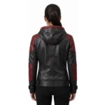 Women's Hooded Leather Jacket