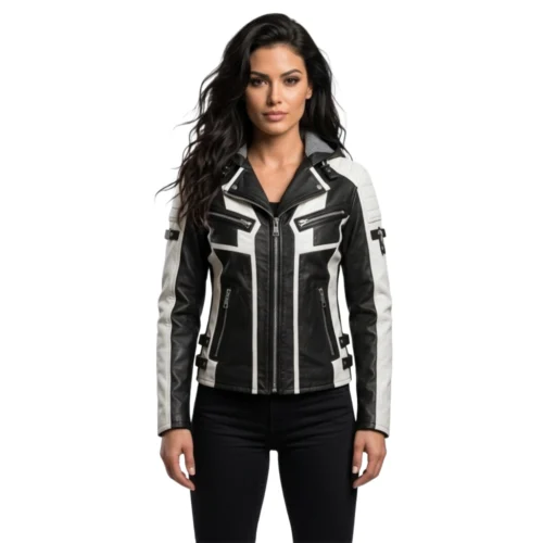 Women’s Hooded Leather Jacket