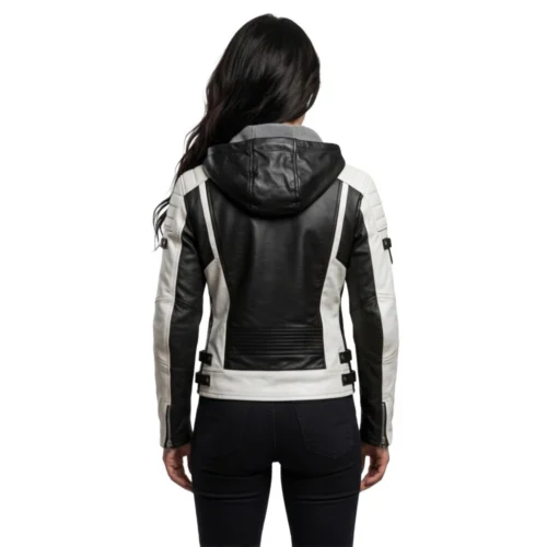 Women’s Hooded Leather Jacket