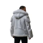 Men's Fur Hooded Leather Jacket