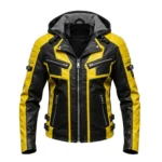 Men’s Hooded Leather Jacket