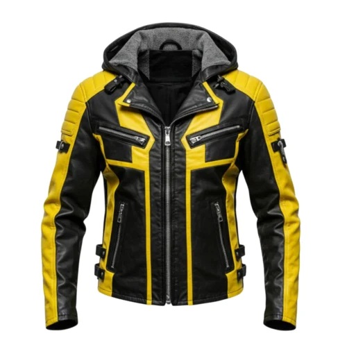 Men’s Hooded Leather Jacket