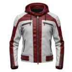 Men’s Hooded Leather Jacket