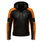 Men’s Hooded Leather Jacket
