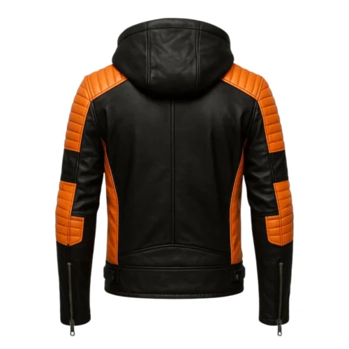 Men’s Hooded Leather Jacket