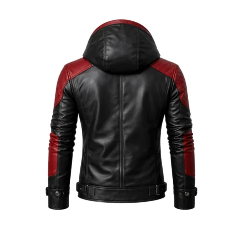 Men’s Hooded Leather Jacket