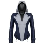 Women's Hooded Leather Jacket