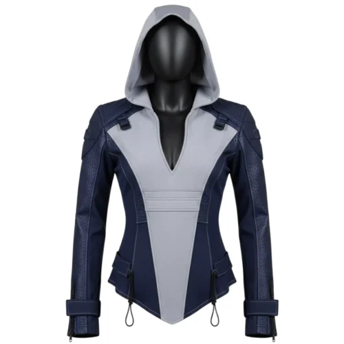 Women's Hooded Leather Jacket