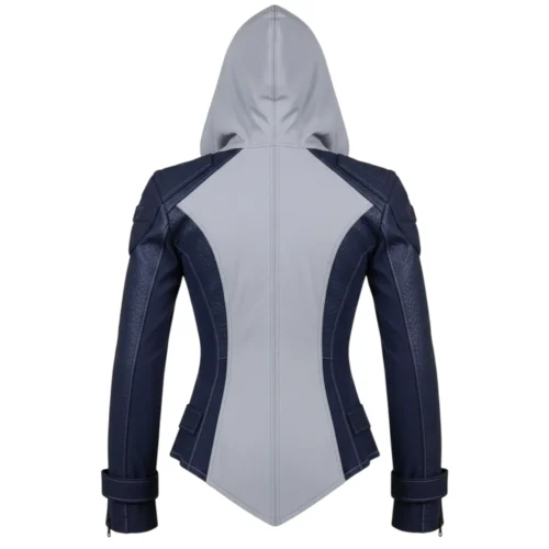 Women's Hooded Leather Jacket